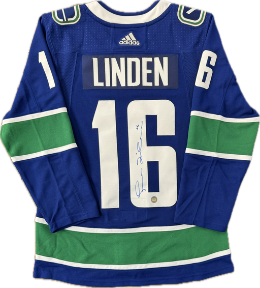 Trevor Linden Autographed Vancouver Canucks Orca Home Jersey (With "A") - Pastime Sports & Games