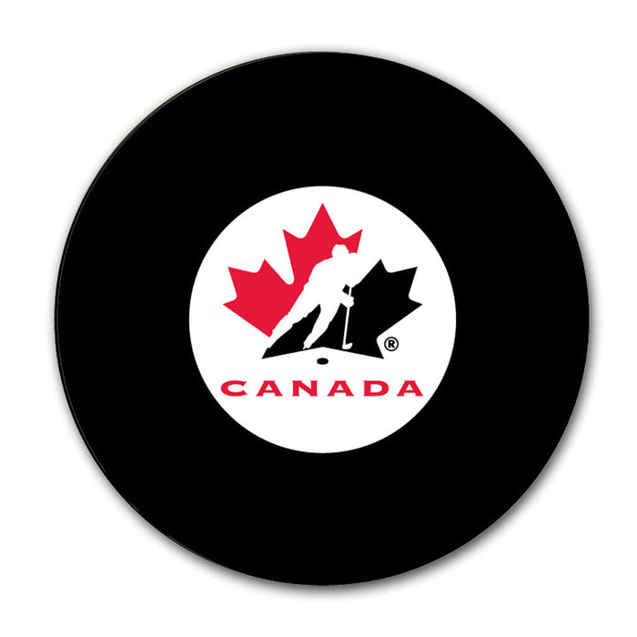 Team Canada Logo Hockey Puck (Inglasco Small Logo) - Pastime Sports & Games
