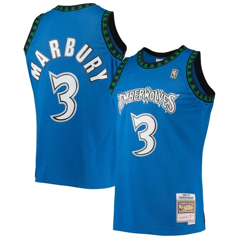 Stephon Marbury Minnesota Timberwolves 1996 Magic Blue Swingman Basketball Jersey