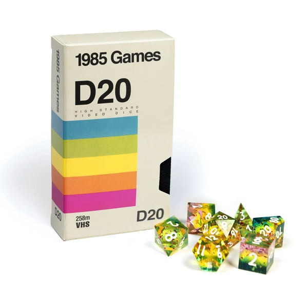 1985 Games VHS 7-Piece Dice Set Rainbow Bright