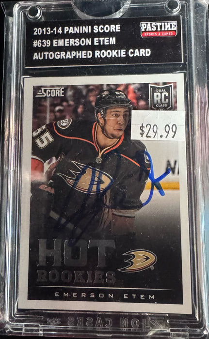 Emerson Etem #639 2013 Panini Score Autographed Card Encased in Magpro - Pastime Sports & Games