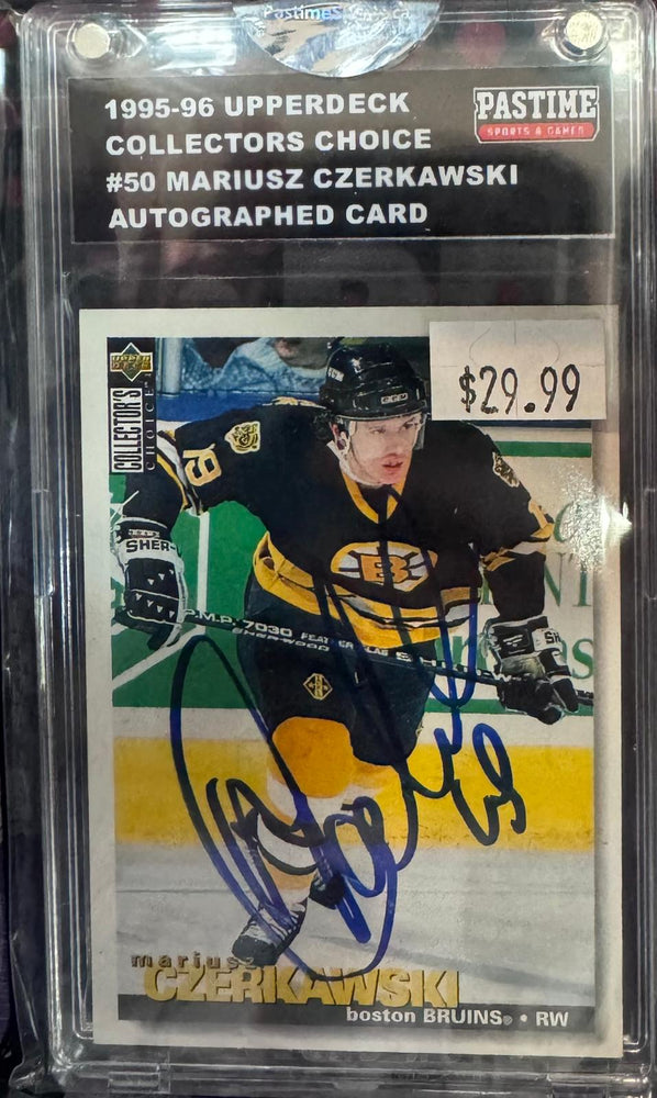 Mariusz Czerkawski #50 1995-96 Collector's Choice Autographed Card - Pastime Sports & Games