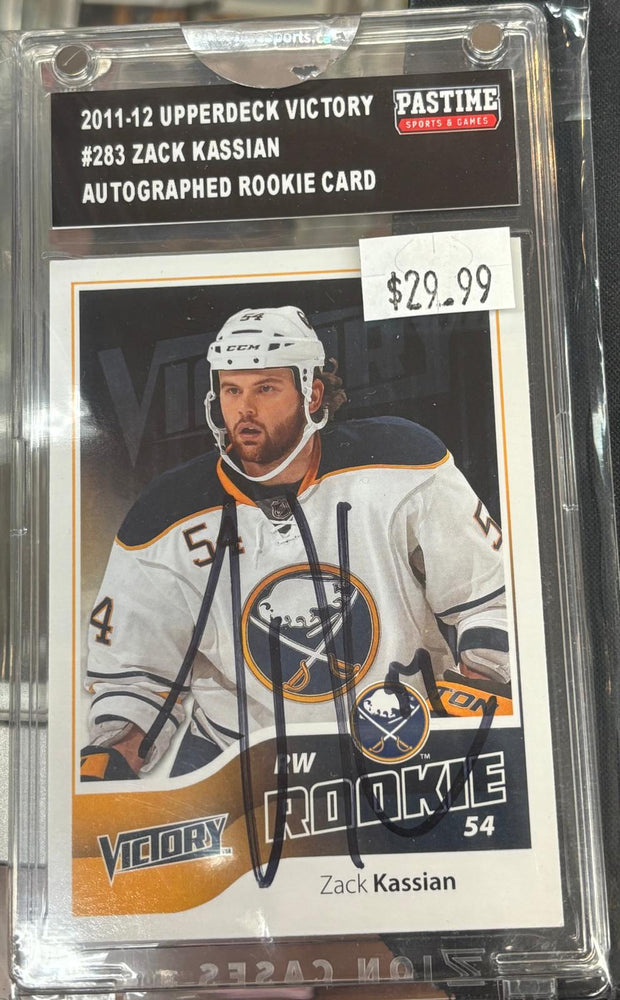 2011-12 Upper Deck Victory #283 Zack Kassian Autographed Rookie Card Encased in Magpro - Pastime Sports & Games