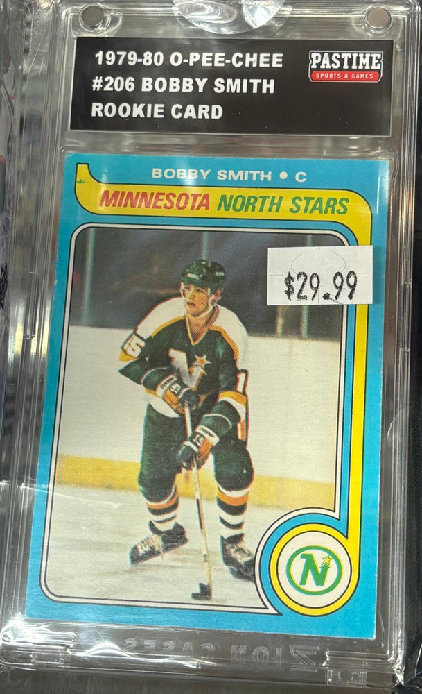 1979-90 O-Pee-Chee #206 Bobby Smith Rookie Card Encased in Magpro - Pastime Sports & Games