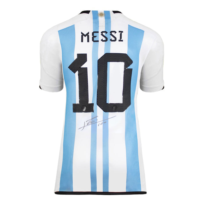 Lionel Messi Autographed 2022 Argentina Soccer Home Jersey - Pastime Sports & Games