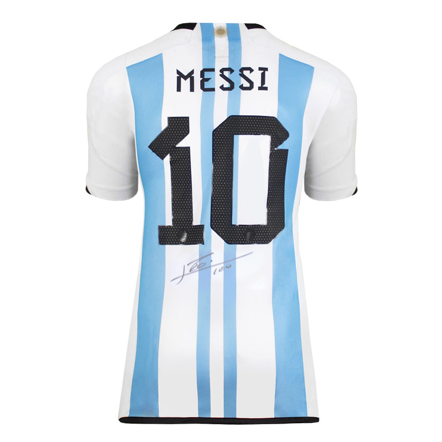Lionel Messi Autographed 2022 Argentina Soccer Home Jersey - Pastime Sports & Games