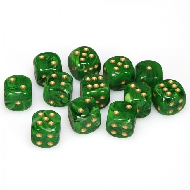 Vortex 12-Piece Dice Set Green/Gold