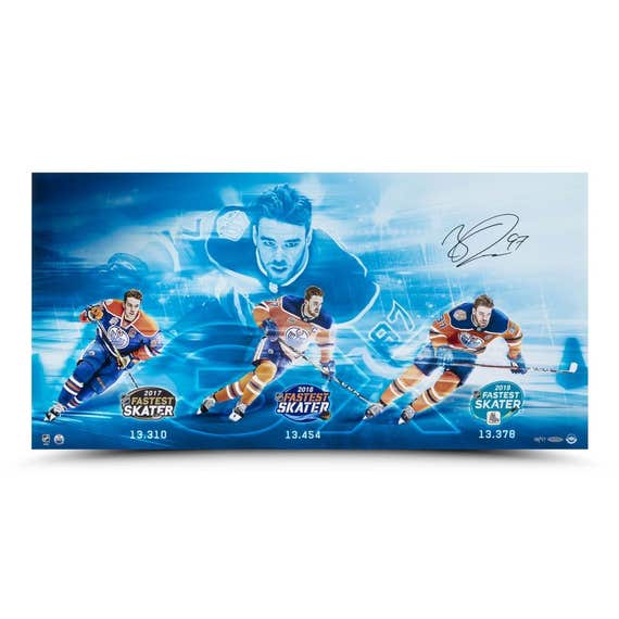 Connor McDavid Autographed Edmonton Oilers Photo (3x Fastest Skater) - Pastime Sports & Games