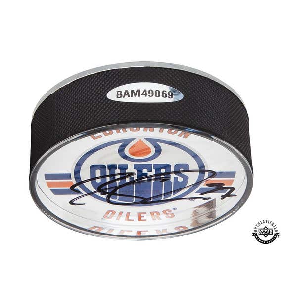 Connor McDavid Autographed Edmonton Oilers Puck (Acrylic) - Pastime Sports & Games