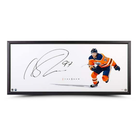 Connor McDavid Autographed The Show “Point of Attack” Framed Photo