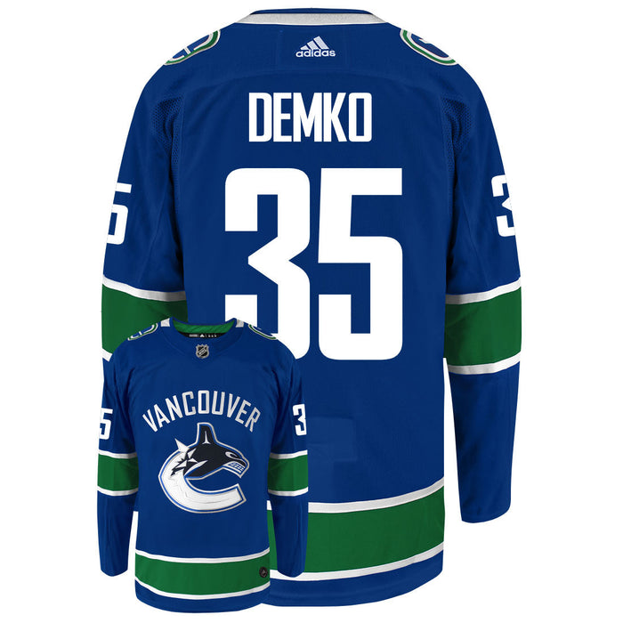 Vancouver Canucks Thatcher Demko Adidas Custom Stitched Blue Jersey