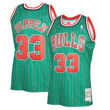 Chicago Bulls Scottie Pippen 1995-96 Mitchell & Ness Green Basketball Jersey - Pastime Sports & Games