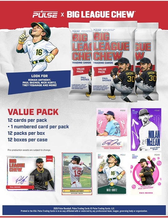 2026 Pulse Big League Chew MLB Baseball Value Pack/Box - Pastime Sports & Games