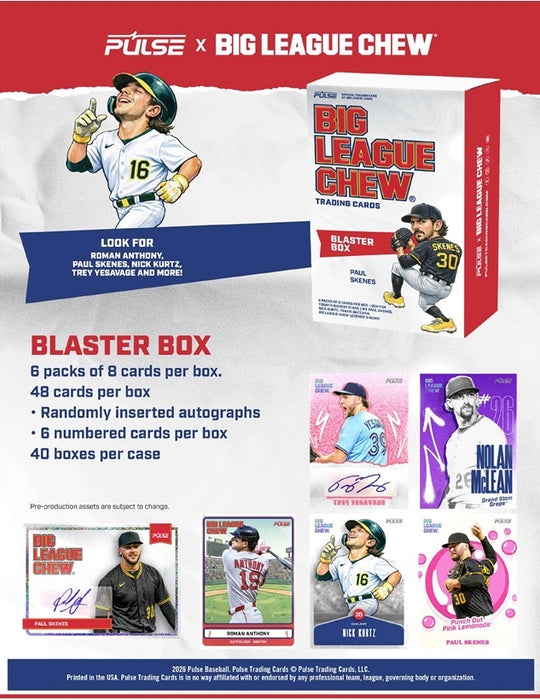 2026 Pulse Big League Chew MLB Baseball Blaster Box - Pastime Sports & Games
