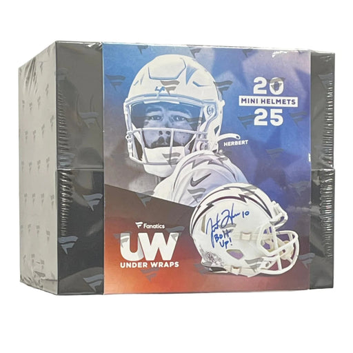 2025 Fanatics Under Wraps Autographed Mystery Football Mini Helmet Box/Case - Pastime Sports & Games