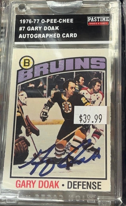 1976-77 O-Pee-Chee #7 Gary Doak Autographed Card Encased In Magpro - Pastime Sports & Games