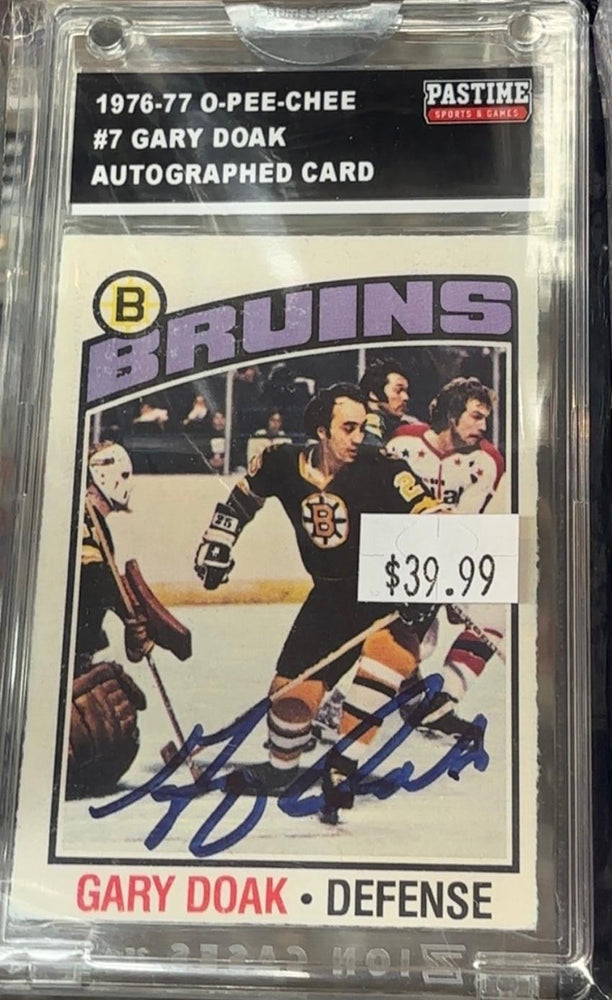1976-77 O-Pee-Chee #7 Gary Doak Autographed Card Encased In Magpro - Pastime Sports & Games