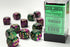 Gemini 12-Piece Dice Set Green-Purple with Gold - Pastime Sports & Games