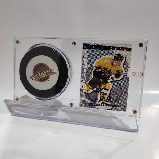 Geoff Courtnall Autographed Card & Vancouver Canucks Puck Display