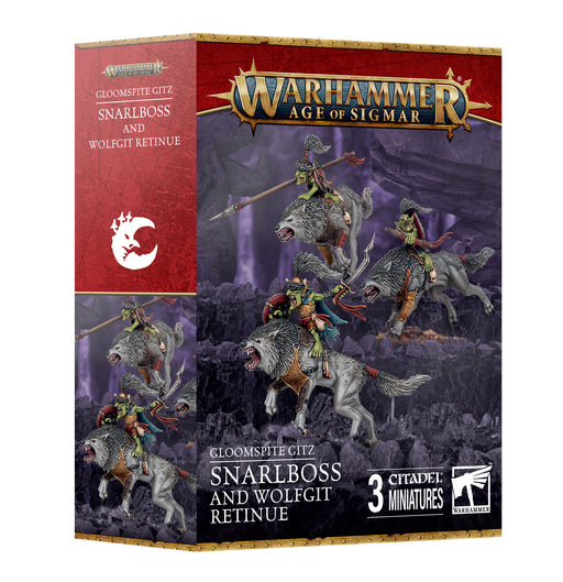 Warhammer Age of Sigmar Gloomspite Gitz Snarlboss and Wolfgit Retinue (89-98) - Pastime Sports & Games