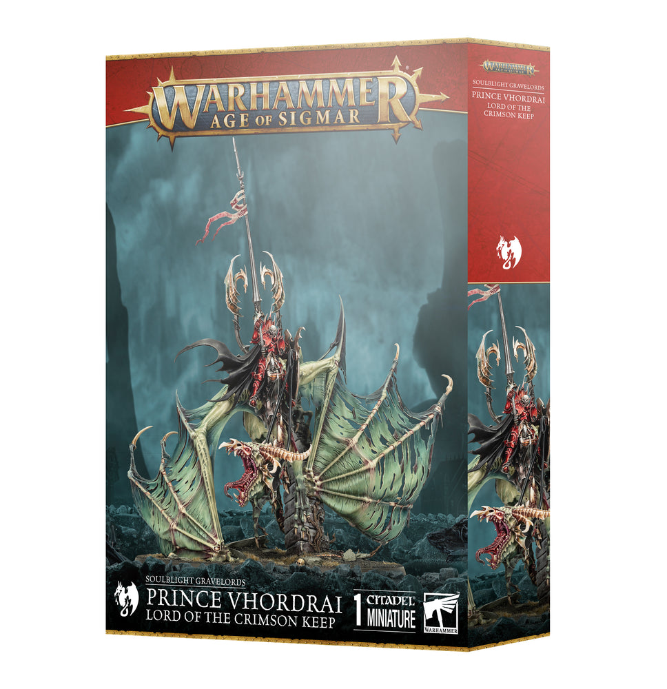 Warhammer Age of Sigmar Soulblight Gravelords Prince Vhordrai Lord of the Crimson Keep (91-80) - Pastime Sports & Games