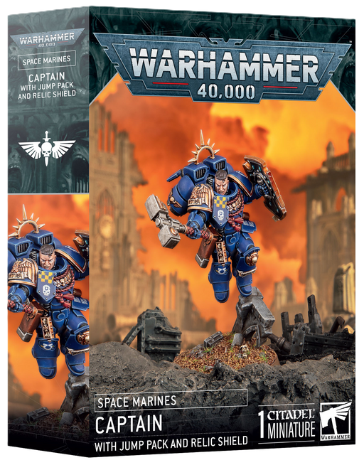 Warhammer 40,000 Space Marines Captain with Jump Pack and Relic Shield - Pastime Sports & Games
