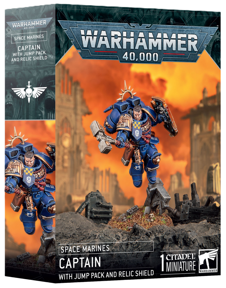 Warhammer 40,000 Space Marines Captain with Jump Pack and Relic Shield - Pastime Sports & Games