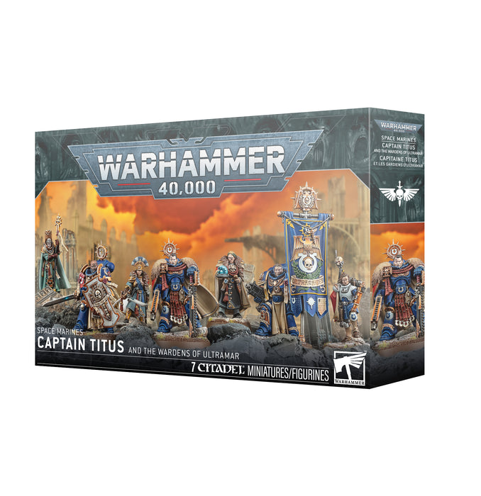 Warhammer 40,000 Space Marines Ultramarines Captain Titus & The Wardens of Ultramar - Pastime Sports & Games