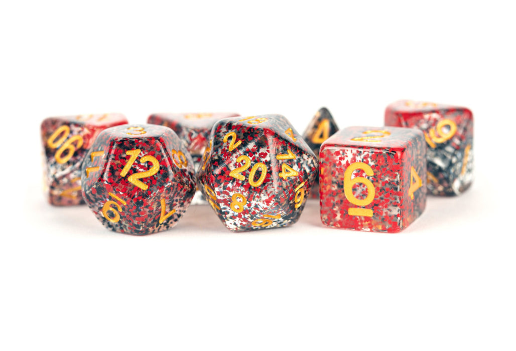 FanRoll 7-Piece Dice Set Particle Red & Black - Pastime Sports & Games