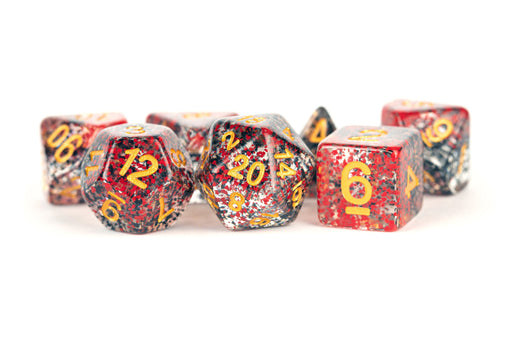 FanRoll 7-Piece Dice Set Particle Red & Black - Pastime Sports & Games
