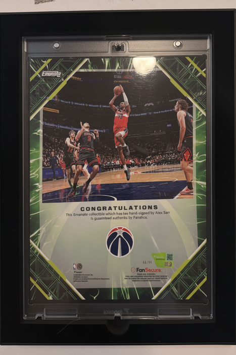 Alex Sarr Washington Wizards Autographed Emanate 8x10 Encased Photo - COA Side