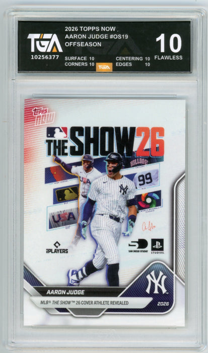 Aaron Judge #OS19 2026 Topps Now Offseason MLB Graded TGA 10 Flawless Black Label
