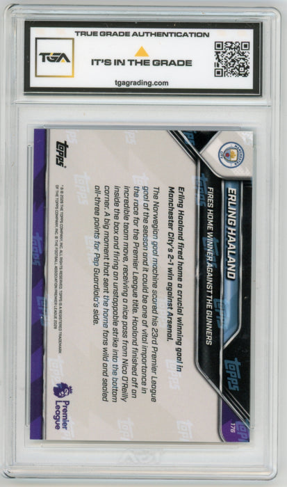 Erling Haaland #176 2025 Topps Now EPL Graded TGA 10 Gem Mint