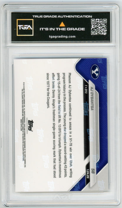 AJ Dybantsa #58 2025 Bowman U Topps Now Graded TGA 10 Flawless Black Label