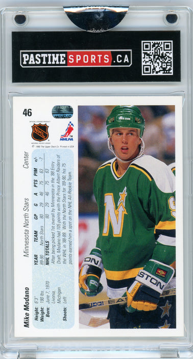 Mike Modano 1990-91 Upper Deck Autographed Rookie Card #46 Encased in Magpro - Pastime Sports & Games