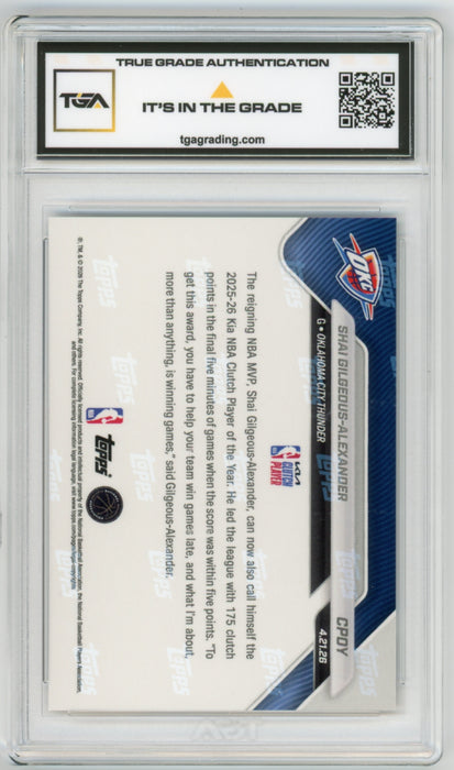 Shai Gilgeous-Alexander #CPOY 2025 Topps Now NBA Graded TGA 10 Gem Mint