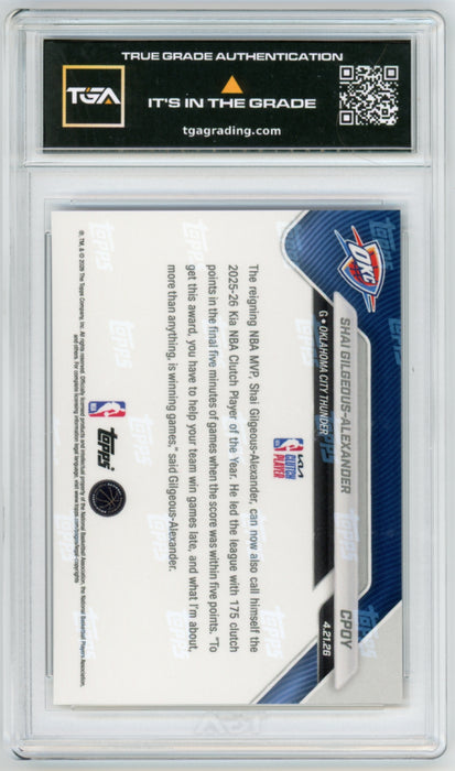 Shai Gilgeous-Alexander #CPOY 2025 Topps Now NBA Graded TGA 10 Flawless Black Label