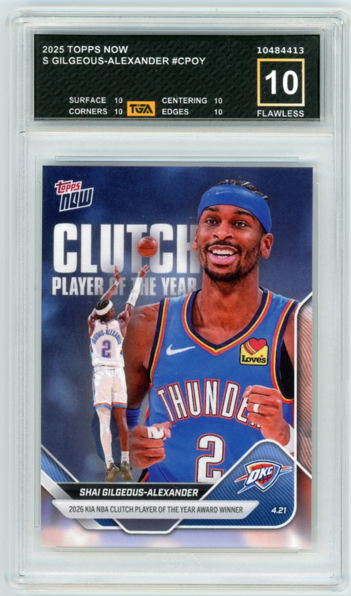 Shai Gilgeous-Alexander #CPOY 2025 Topps Now NBA Graded TGA 10 Flawless Black Label