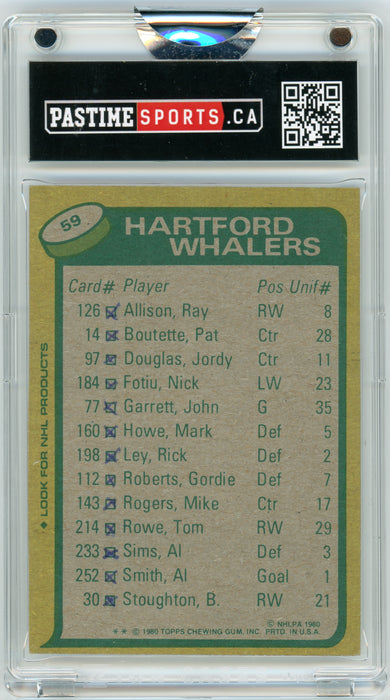 #59 Blaine Stoughton 1980/81 Topps Autographed Card Encased in Magpro - Pastime Sports & Games