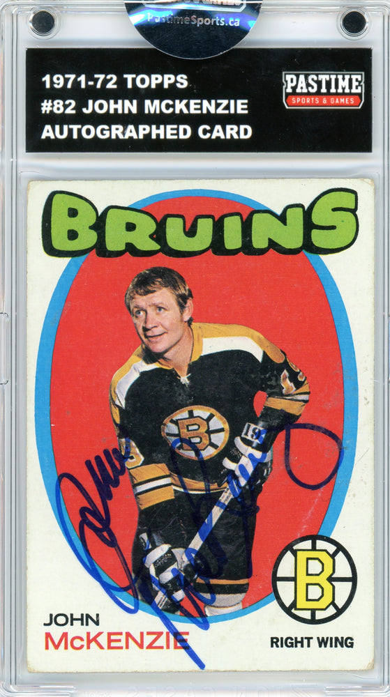 #82 John McKenzie 1971/72 Topps Autographed Card Encased in Magpro - Pastime Sports & Games