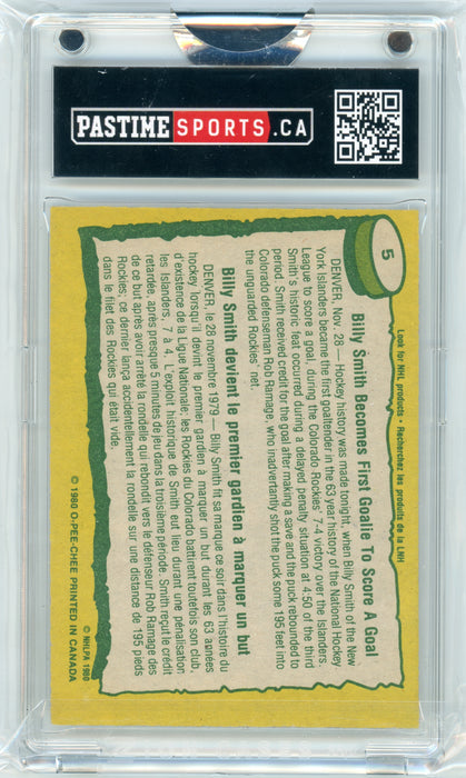 #5 Billy Smith 1980/81 O-Pee-Chee Autographed Card Encased in Magpro - Pastime Sports & Games