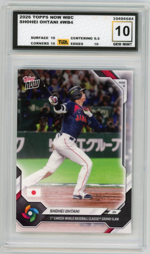 Shohei Ohtani #WB4 2026 Topps Now WBC Graded TGA 10 Gem Mint
