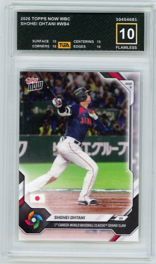 Shohei Ohtani #WB4 2026 Topps Now WBC Graded TGA 10 Flawless Black Label