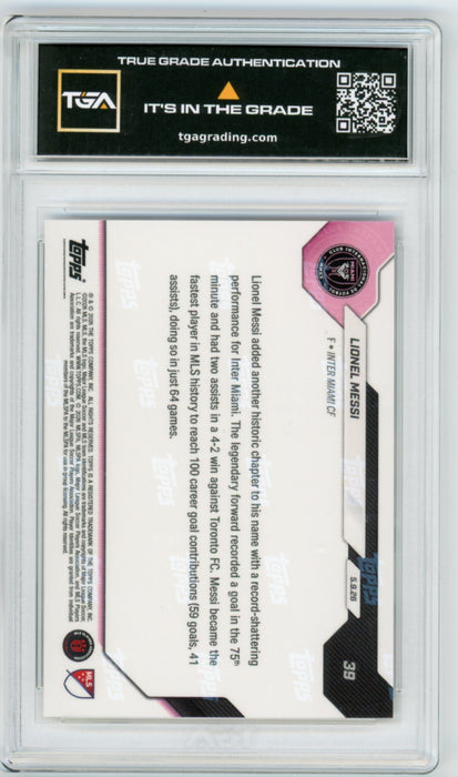 Lionel Messi #39 2026 Topps Now MLS Graded TGA 10 Flawless Black Label
