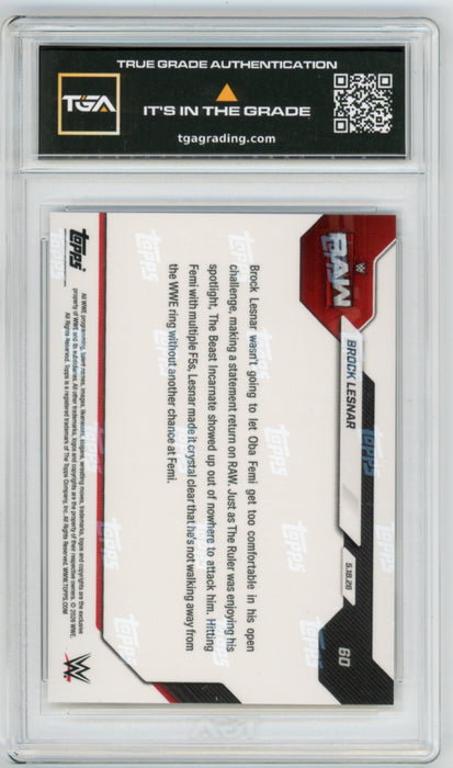 Brock Lesnar #60 2026 Topps Now WWE Graded TGA 10 Flawless Black Label
