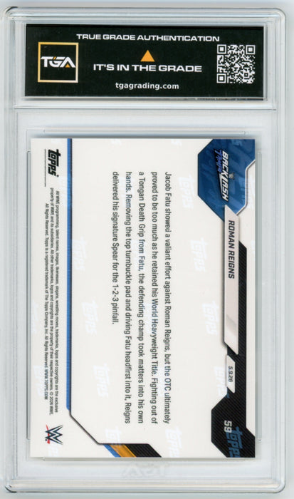 Roman Reigns #59 2026 Topps Now WWE Graded TGA 10 Flawless Black Label