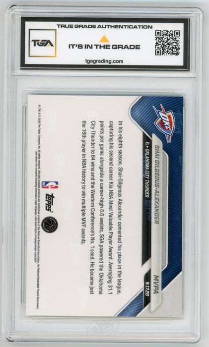 Shai Gilgeous-Alexander #MVPA 2025 Topps Now NBA Graded TGA 10 Gem Mint