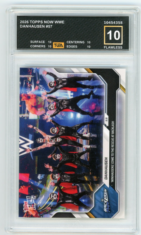 Danhausen #57 2026 Topps Now WWE Graded TGA 10 Flawless Black Label