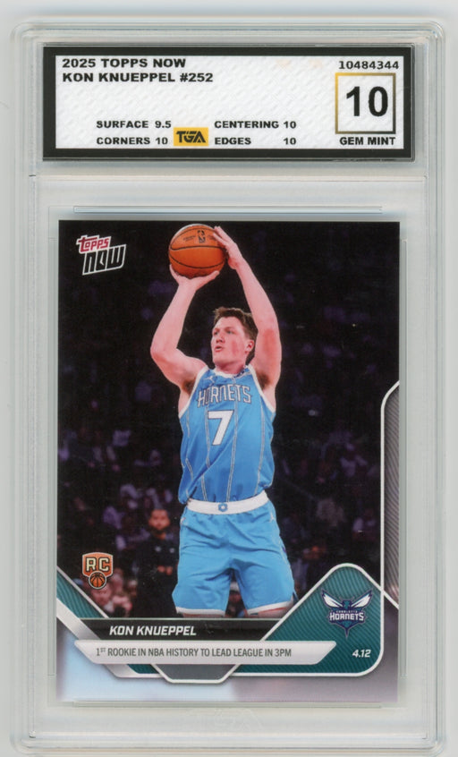 Kon Knueppel #252 2025 Topps Now NBA Graded TGA 10 Gem Mint