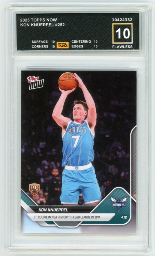 Kon Knueppel #252 2025 Topps Now NBA Graded TGA 10 Flawless Black Label